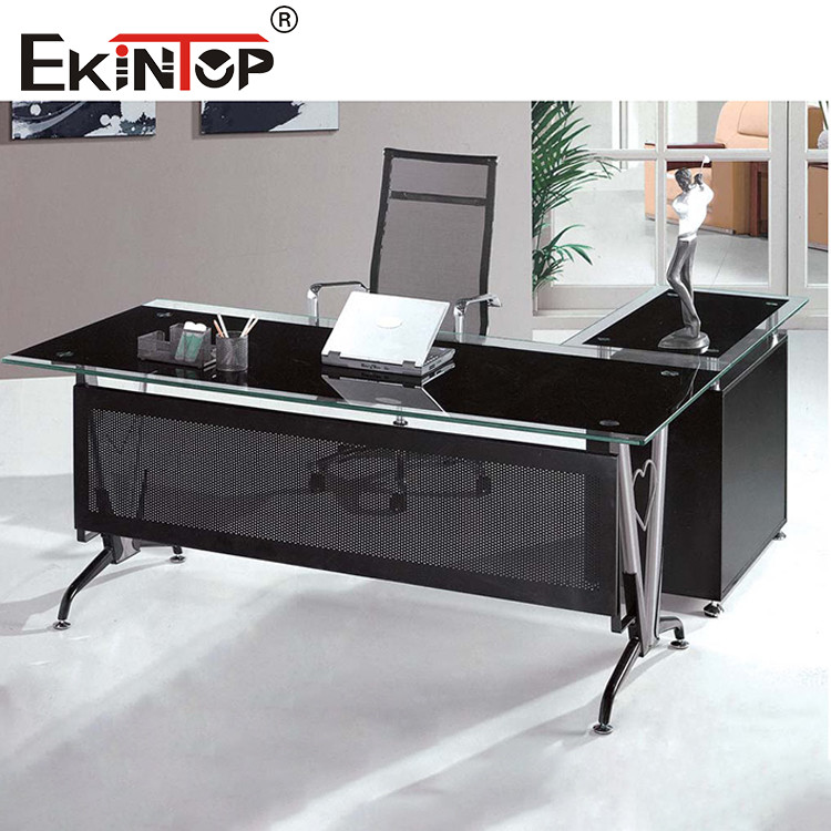 glass l shaped desk