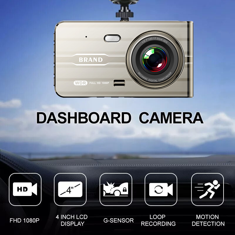 1080FHD 30fps Wireless Car 4k Dual Dash Cam DVR Driving Recorder Park Monitor