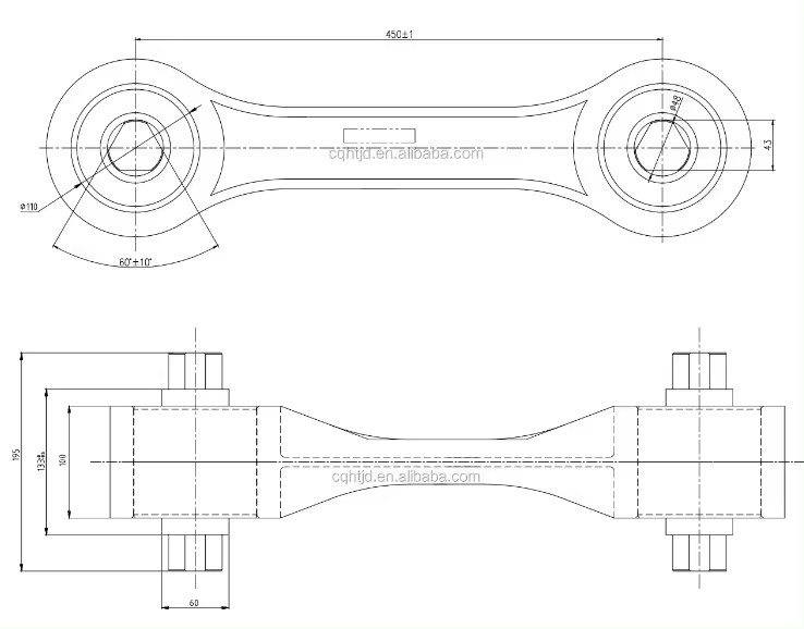 Railway Accessories Bogie Connecting Rod with Node for Traction Etc.