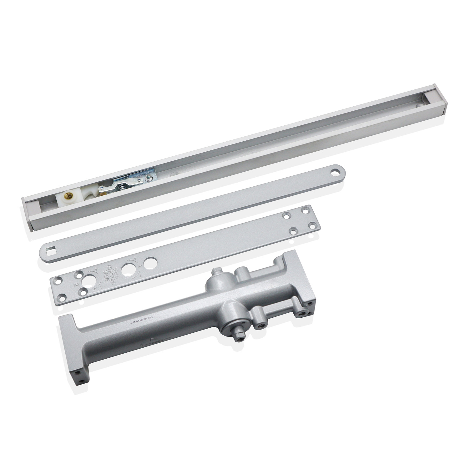 Two Adjustable Speed Concealed Door Closer Hold Open Silent Motion for Max Door Weight 60-85kg