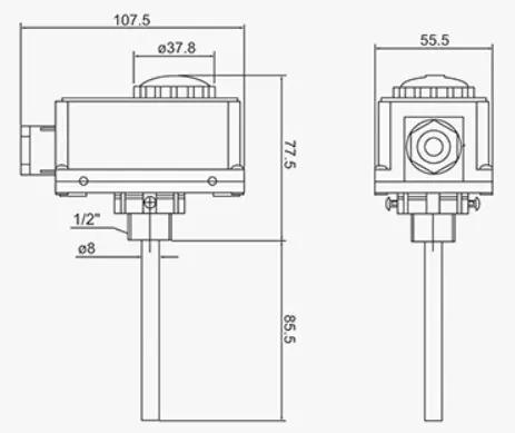 Sinopts Boiler Heating Pipe Bimetal Thermostatic Gas Control Valve for Gas Heater