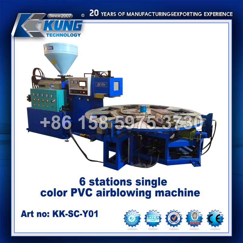 6 Stations Single Color PVC Airblowing Machine