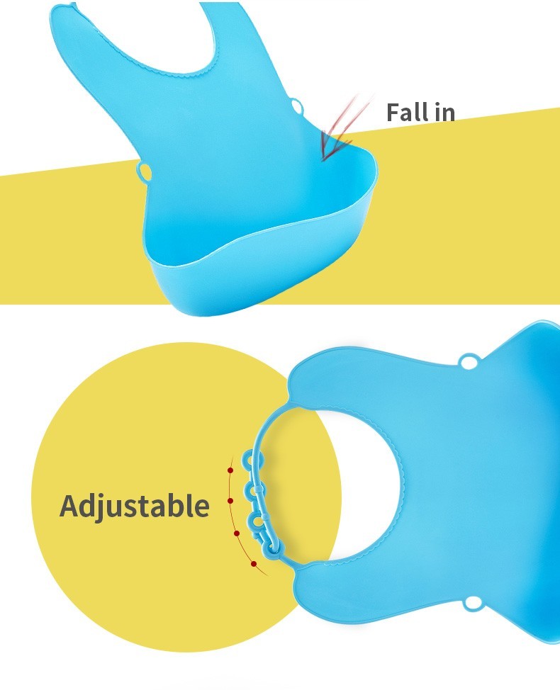 TPE Baby Bib Waterproof Pantone Colors 22*27 CM Size BY18YEWD01