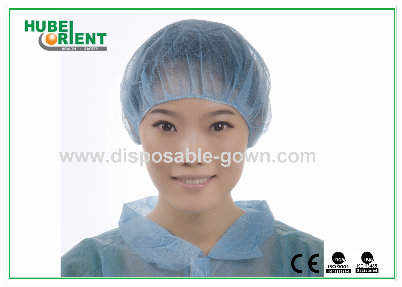 Dustproof Non-Woven Bouffant Cap / Surgical Bouffant Caps With Single Elastic For Medical Environment