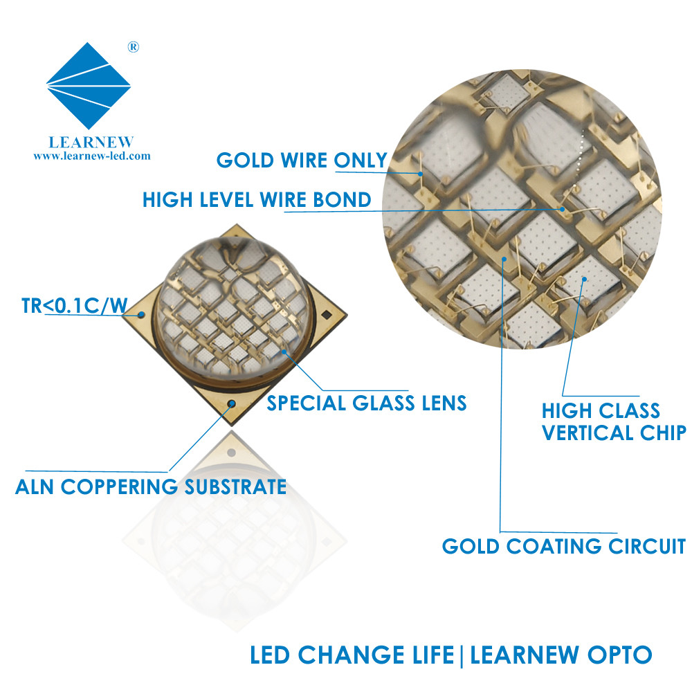 100W Array 1616 UVA 365nm 395nm 405nm UV LED Chip For Curing