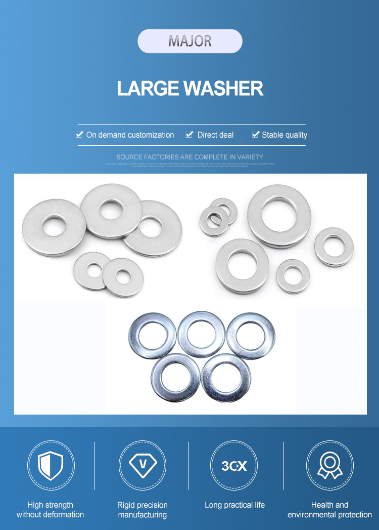 Steel DIN125 a Zinc Plated Silver Flat Washer M8 M10 M12 M16 M20 Galvanized Plain Washers