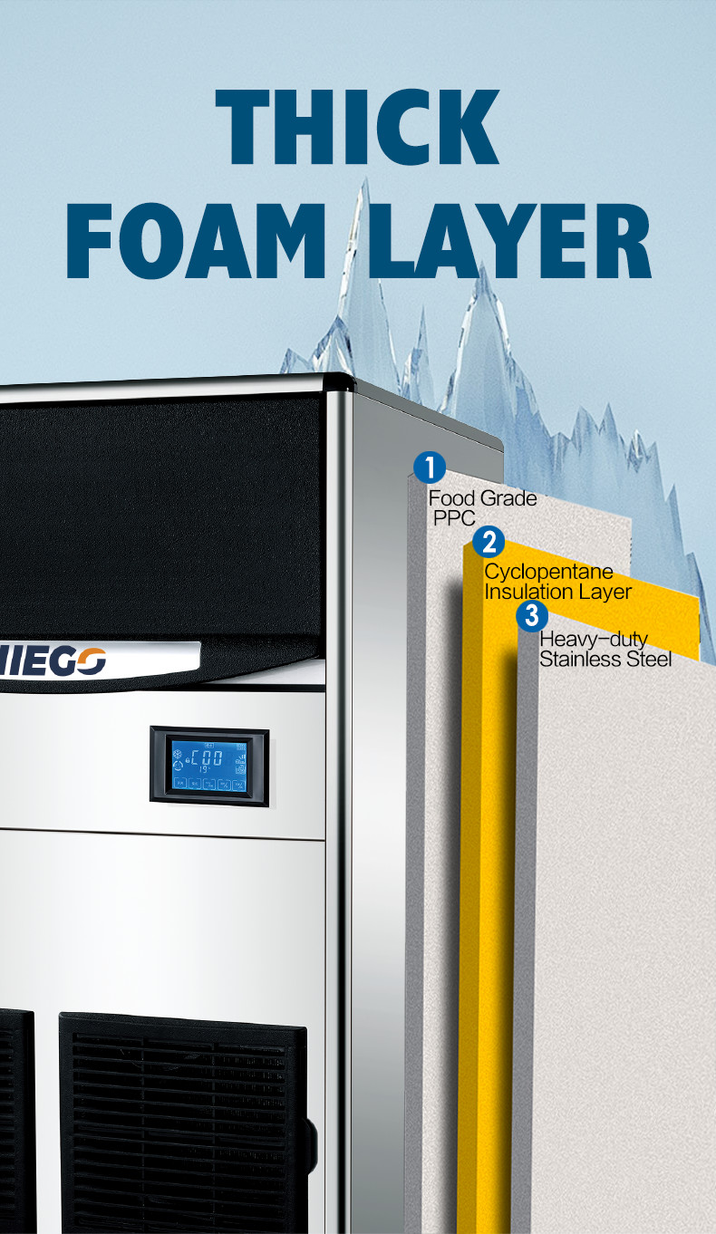 150lb Crescent Ice Machine Ice , Cube Commercial Ice Maker With Bin 70lb