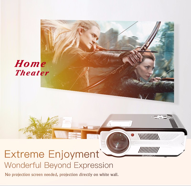 New launch SD200 high lumens multimedia video proyector smallest 5.8 inch LCD home theater LED projector