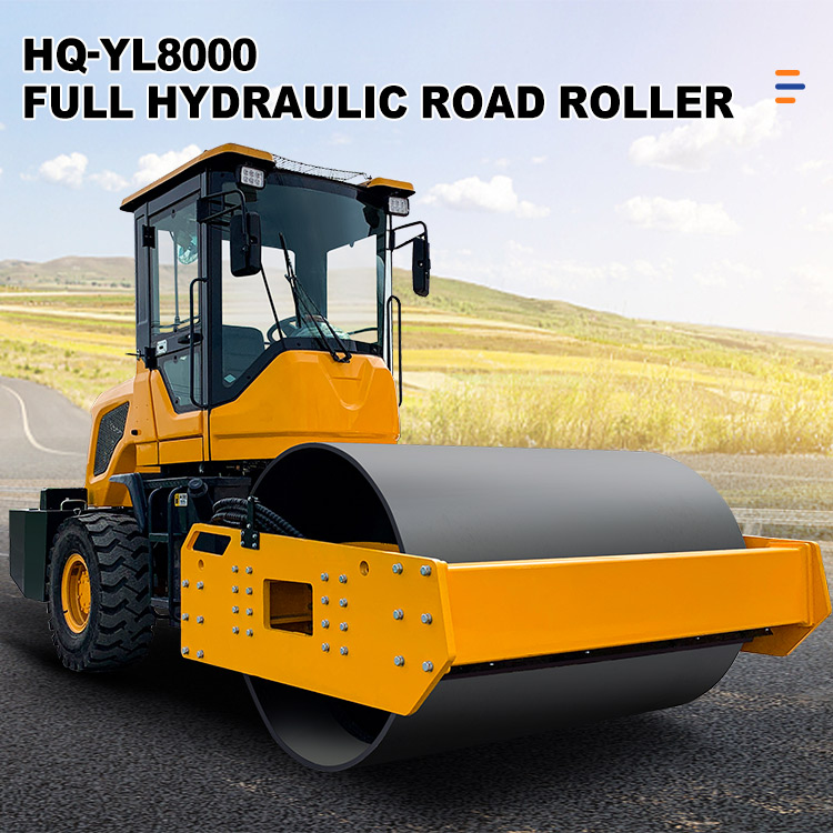 88 kw YUNNEI Engine HQ-YL8000 8 Ton Vibratory Road Roller for Asphalt Construction