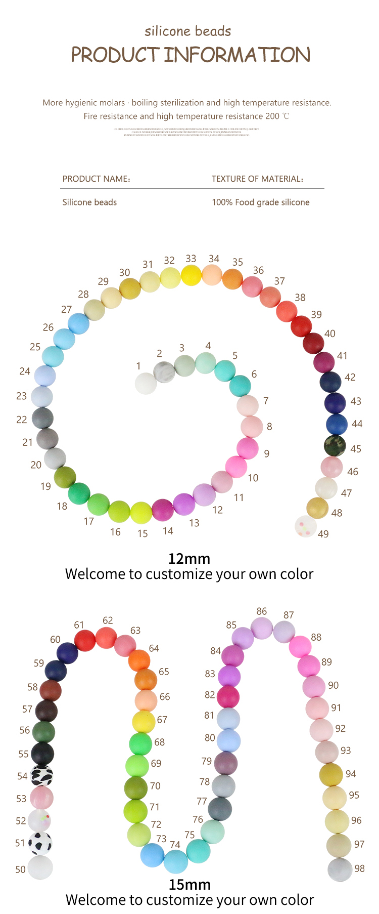 17mm Hexagon Silicone Teething Bead Eco Friendly Safety Chewable For Baby Teething