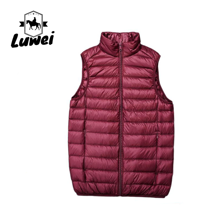 Customized Knit Casual Winter Large Size Polyester Utility Light Compression Cotton Slim Men Vest with Pockets