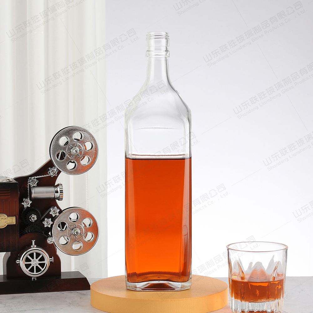 Custom Size Accepted 275ml 350ml 500m Glass Vodka Gin Bottle with Cap Unique Shaped