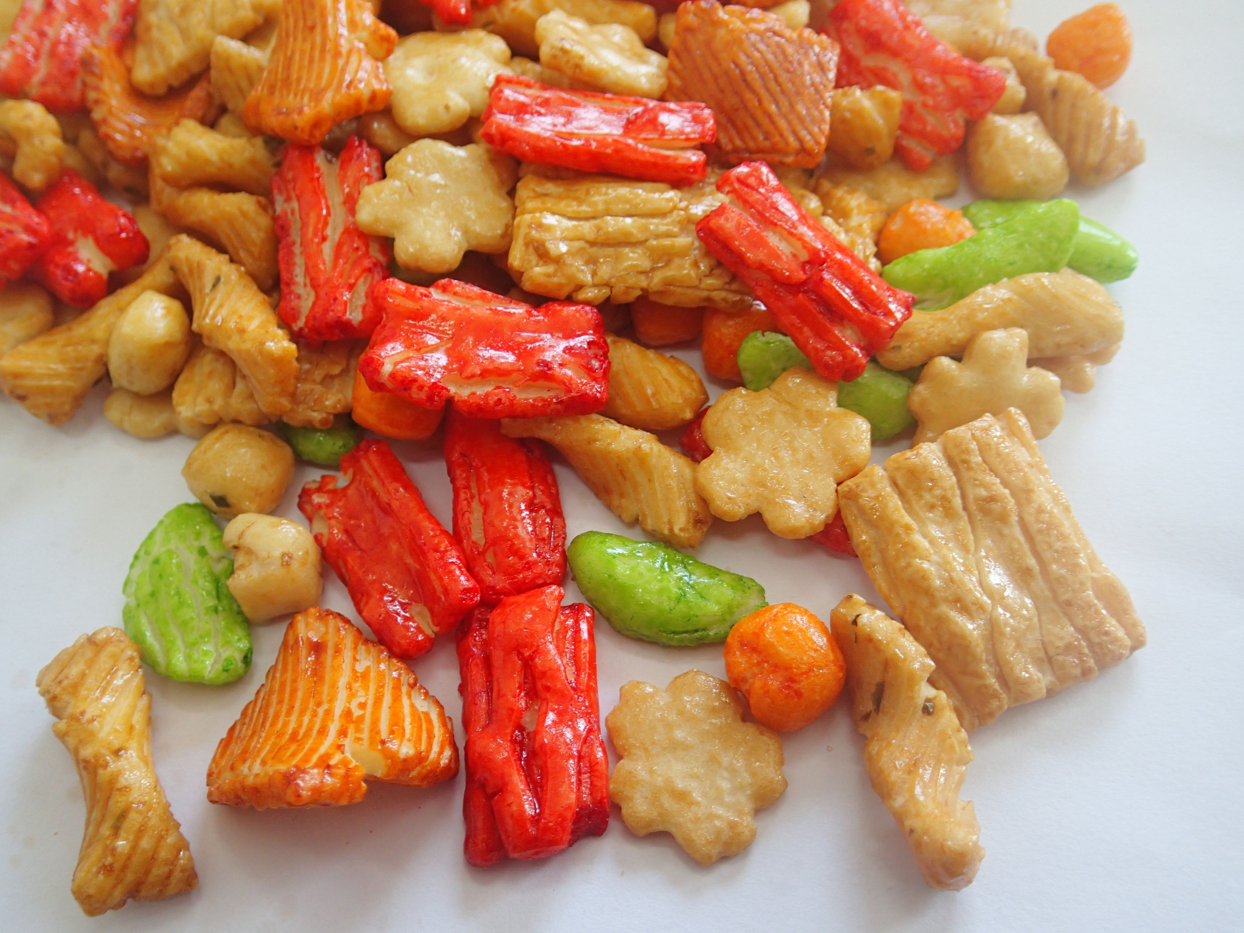 Tapioca Starch Japanese Mixed Rice Crackers Colorful Mixed Low Fat