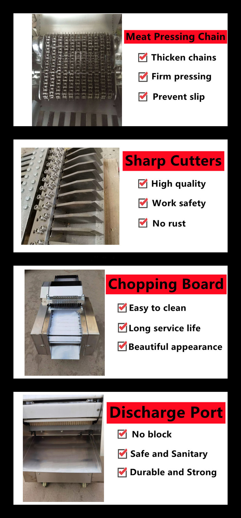 Pork Dicer Frozen Meat Chicken Butchering Equipment Automatic Meat Cutting Machine 220V
