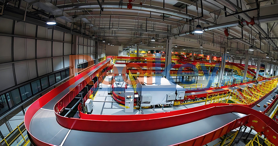 High Efficiency Automatic Conveyor System Package Sorting Conveyor Stable Transportation