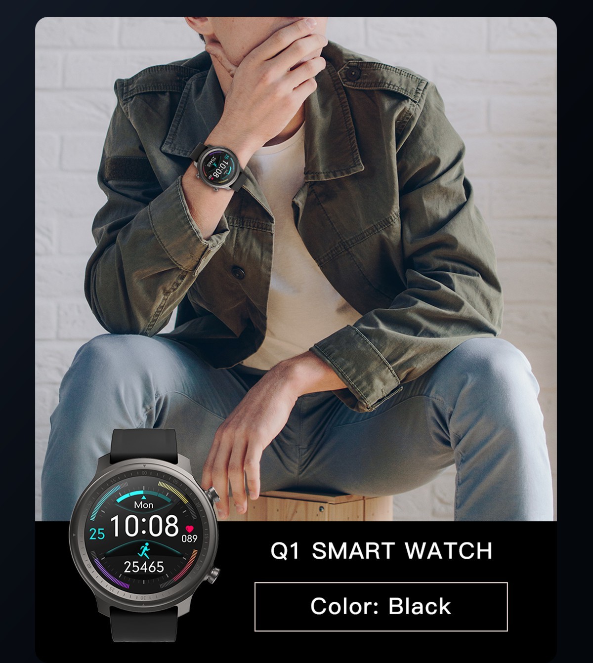 Answer Call Round Face Smartwatches 170mAh TFT Touch Screen Wrist Watch