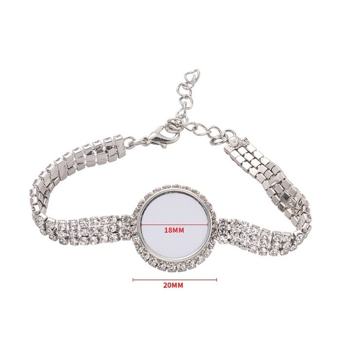 Ins Style Sublimation Diamond Bracelet With Metal Insert Custom Hand Chain For Sublimation Heat Transfer Printing