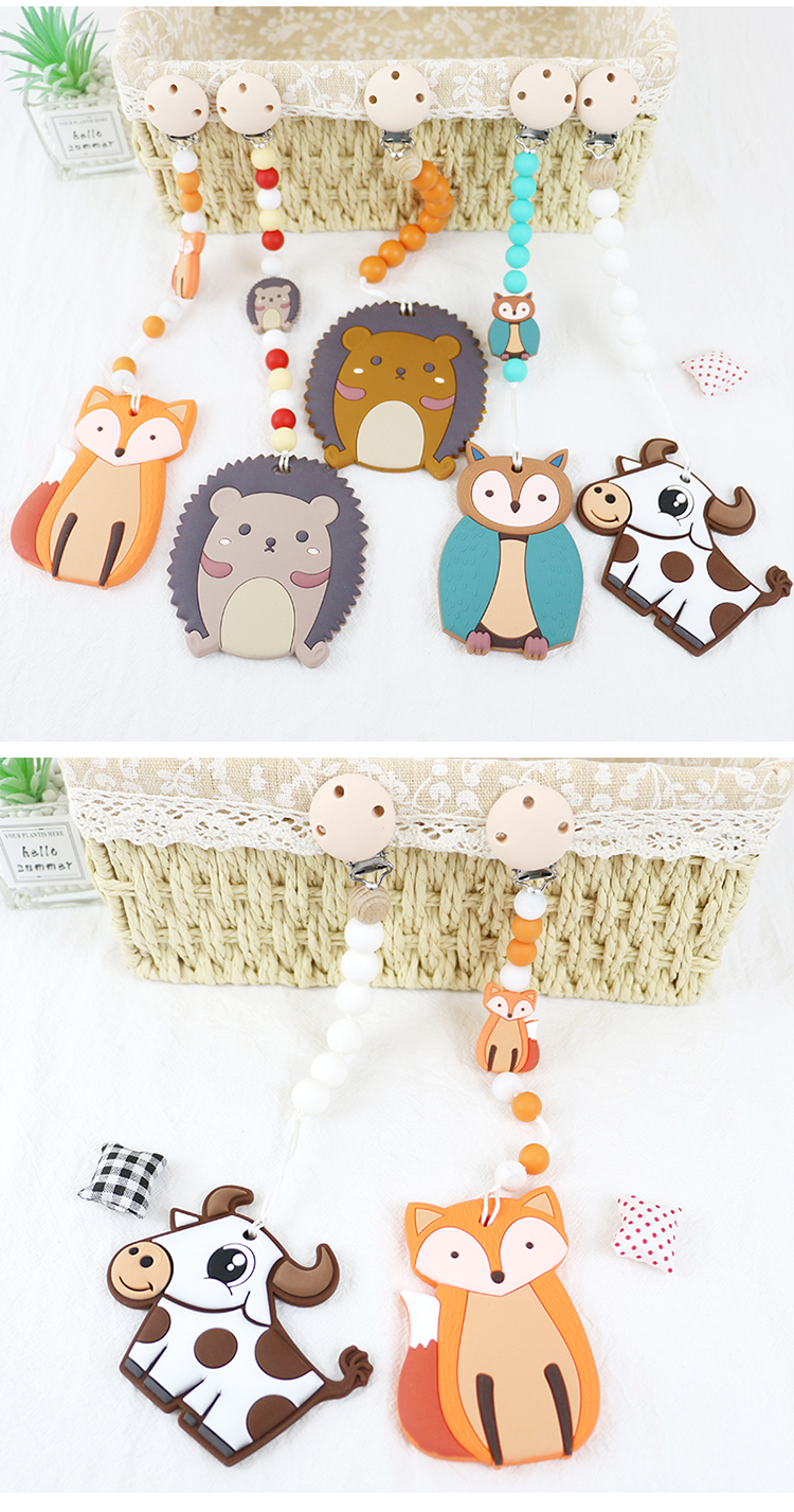 DIY Silicone Christmas Tree Teether , Safe Soft Rubber Beads For Teething