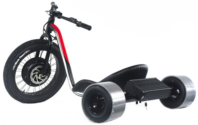 Red Color Fat Tire Electric Drift Trike For Adults With Display And Battery