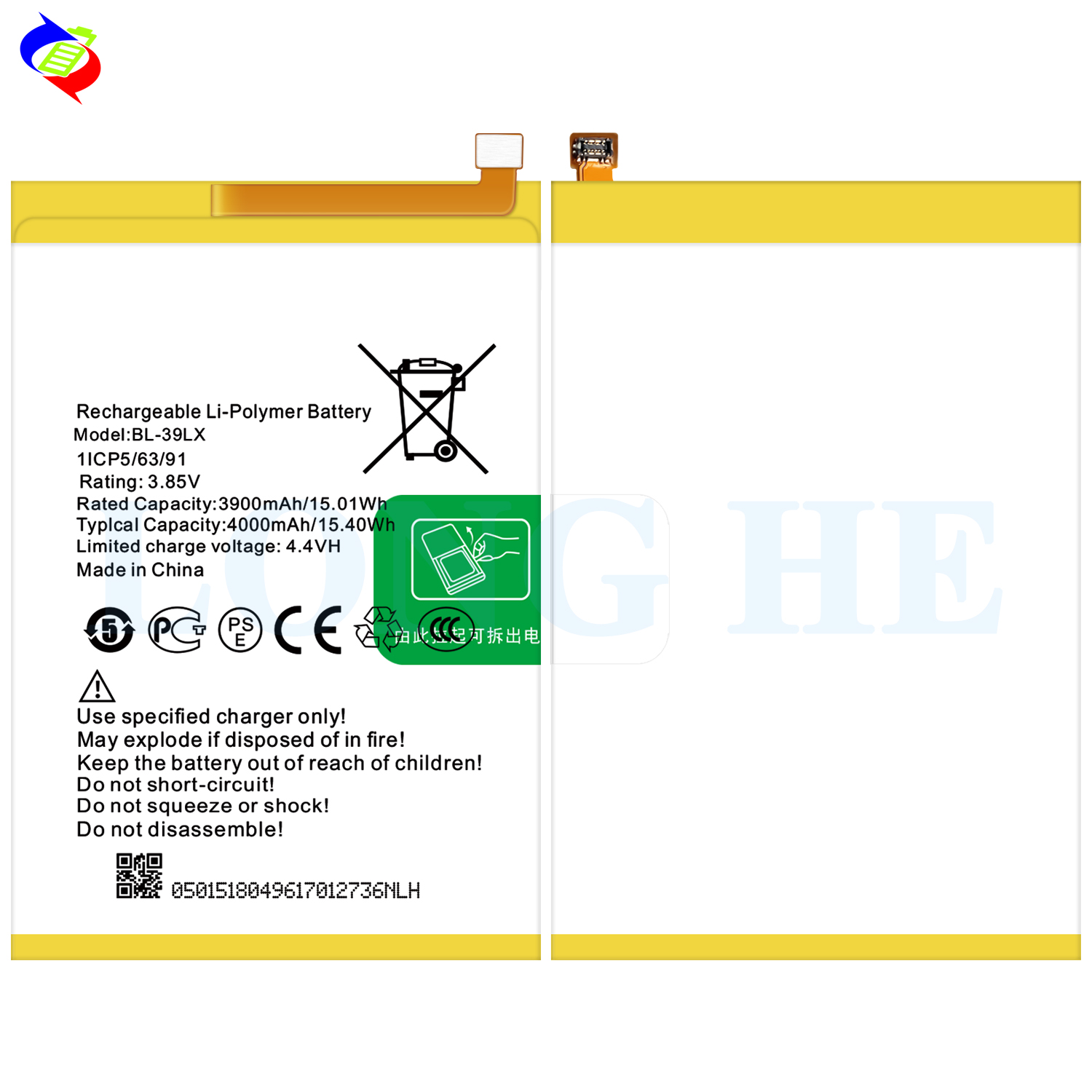 4000mAh BL-39LX X652 Mobile Phone Battery for Infinix S5 Rechargeable Batteries white