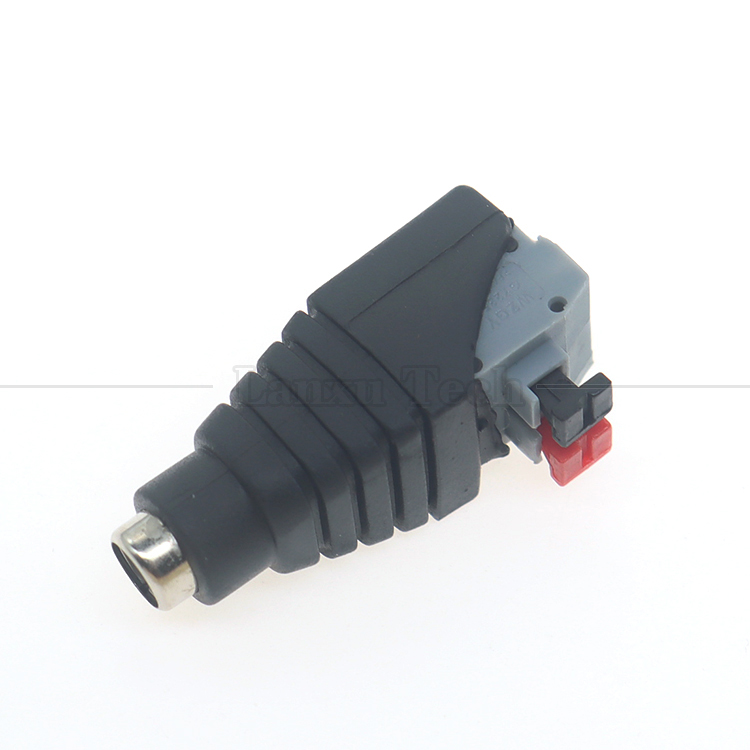 Press Button Solderless DC 5.5*2.1mm Male Female Jack to 2p Wire Connection Cable Connector Power Adapter for LED Strip Camera