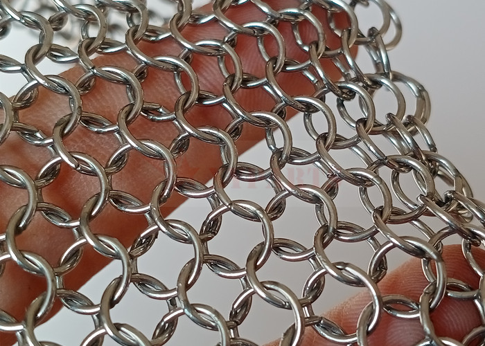 0.53x3.81mm Stainless Steel Welded Chainmail Mesh Curtain For Room Divider Screen
