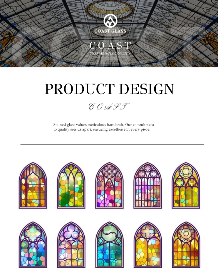 Window Door Skylight Decorative Colored Glass Art Religious Pattern