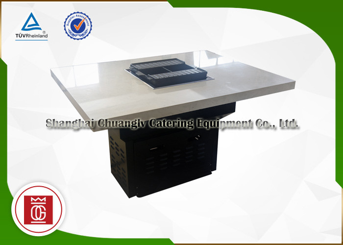 Multi-Purpose Commercial Charcoal Bbq Grills Hot Pot Table For Hotel / Canteen