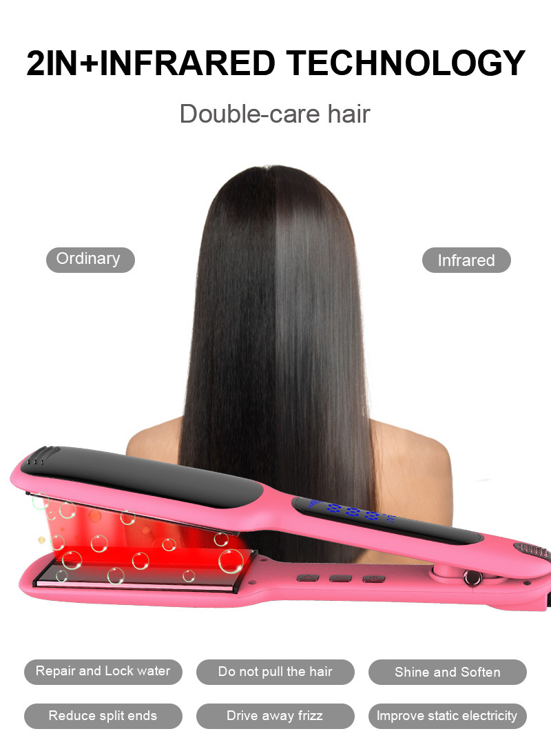 Dual Voltage 100-240V Infrared Hair Straightener Titanium 3D Floating Plates