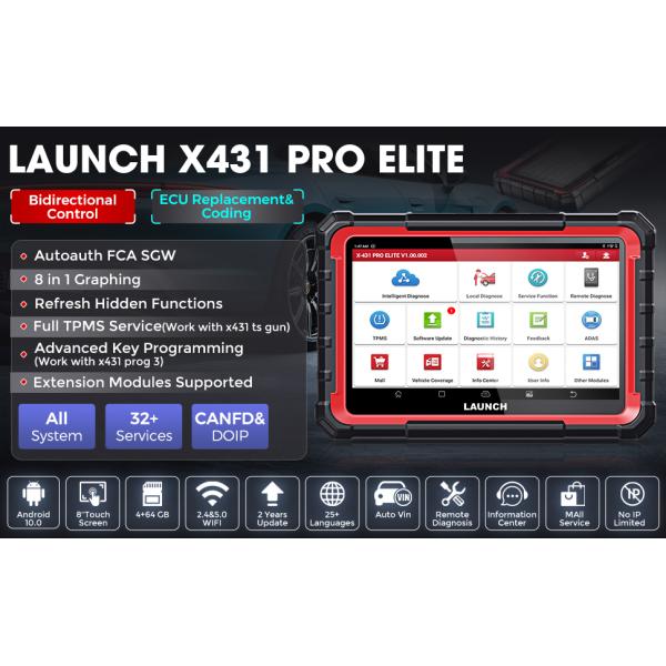 Launch X431 PRO ELITE Auto Full System Car Diagnostic Tools 