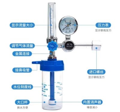 15Mpa 15L/ Min Medical Oxygen Flow Meter 0.3 Pressure G5/8 Male
