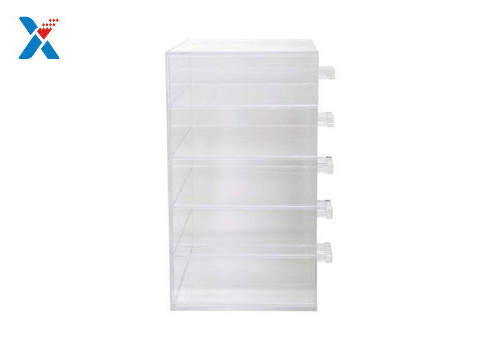 6 Tier Acrylic Cosmetic Makeup Organizer , Clear Cube Makeup Organizer With 5 Drawers