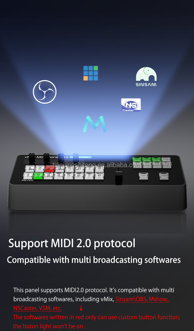TYSTVideo Recording and Broadcasting Control Panel Vmix Mini Directing Switch Keyboard