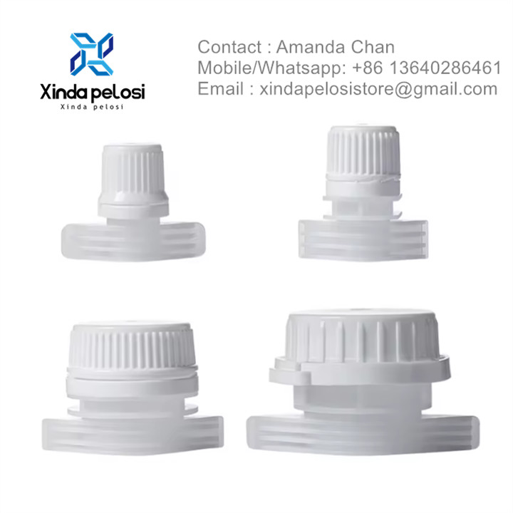 Custom Plastic Fitment Spout And Cap Lid For Doypack Spout Pouch Packaging