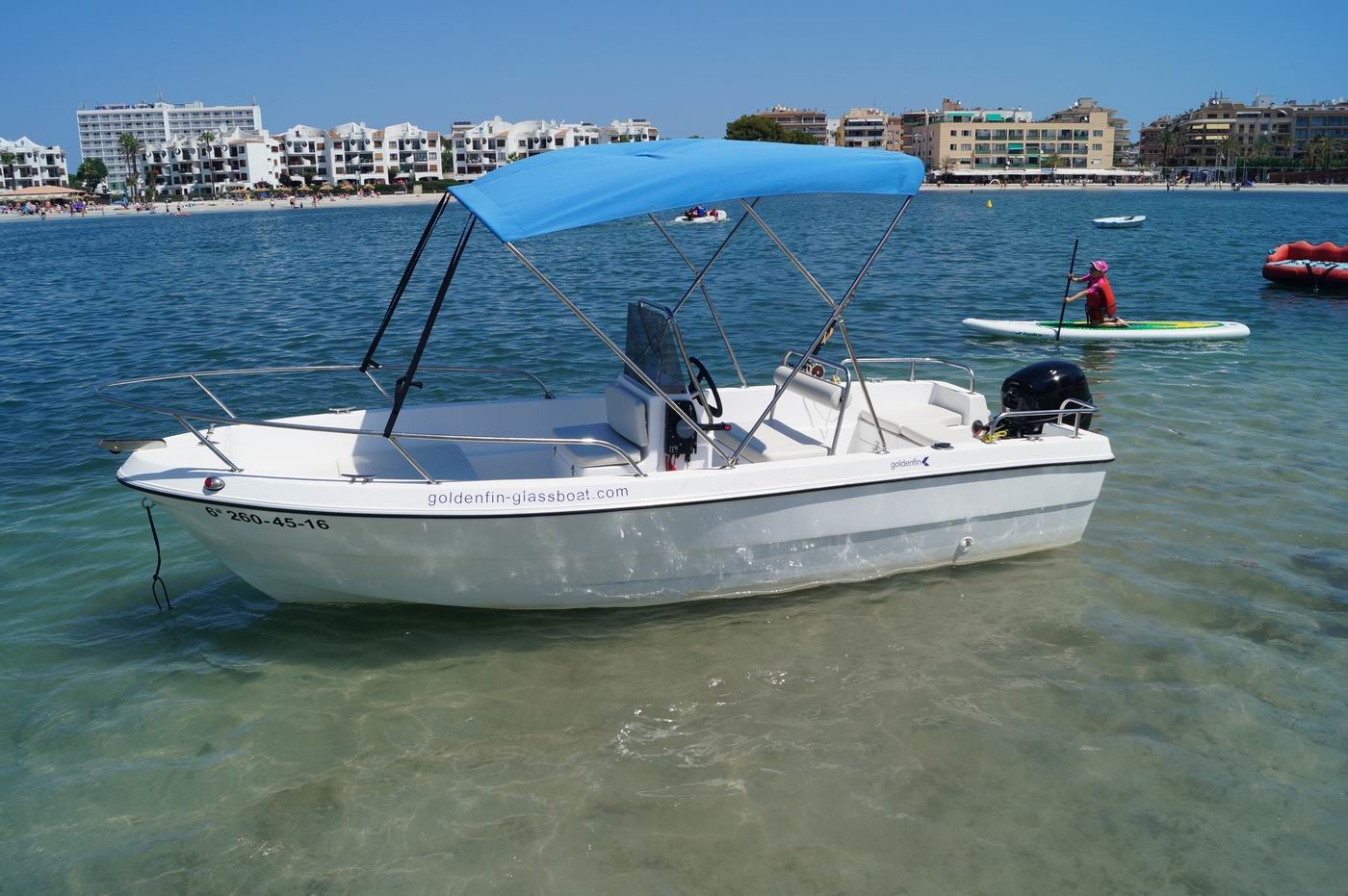 Double Seats Fiberglass Fishing Boats 1.9m Width 6 Person Fishing Boat
