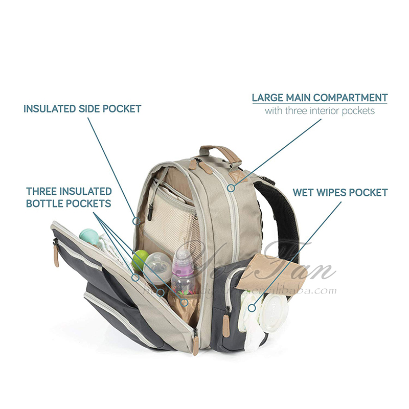 Waterproof Coated Canvas Baby Bag mother baby diaper bag