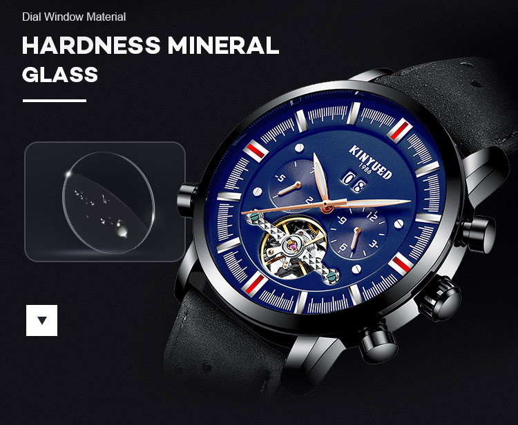 Fashionable Sports Minimalist Mechanical Watch Leather Wrist Watch