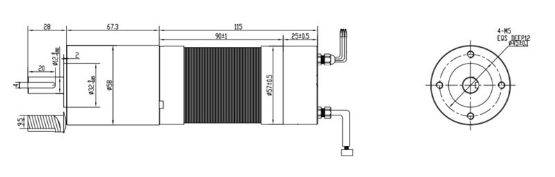 24V DC Servo Motor 5A 0.5Nm 2000RPM 130W Barrier Gate Motor 57mm
