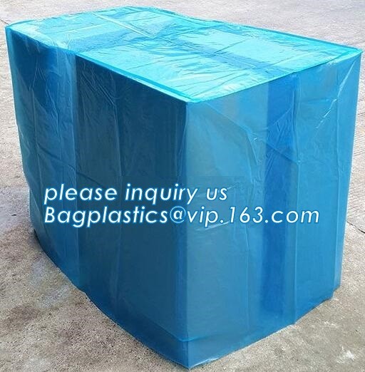 sealable square bottom pallet shrink wrap plastic cover for bags, jumbo black lightproof and waterproof plastic pallet c