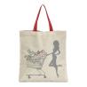 Buy cheap Red Handle Beige Shopping 8oz Cotton Tote Bags from wholesalers