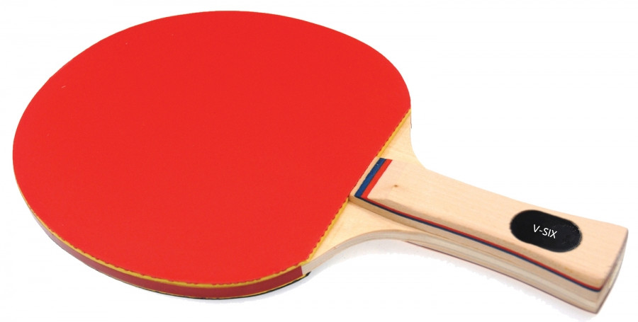 Recreation Table Tennis Rackets Inverted Rubber 5 Ply Blade Concave Handle Red Black