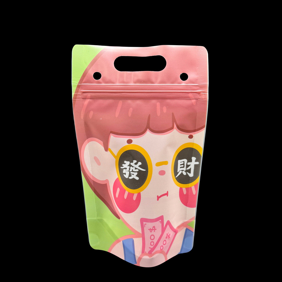 9.1x 5.2 inch 17 Ounce 8mil Clear Frosted Stand Up Drink Bags Drinking Pouch with Heavy Duty Hand-held Zipper