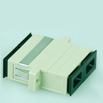 Cream color Low Insertion Loss MU Fiber Optic Adapter for Computer Networks