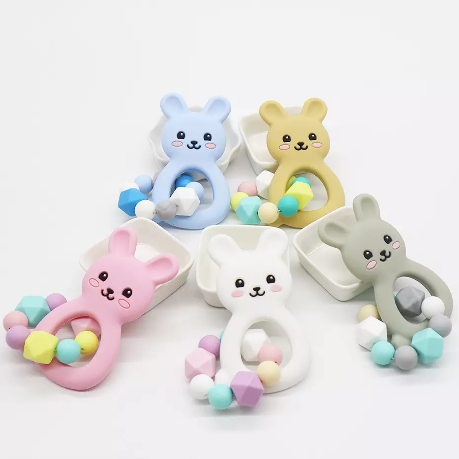 Shiny Colors Rubber Baby Silicone Toys BPA Free For Baby Water Floating