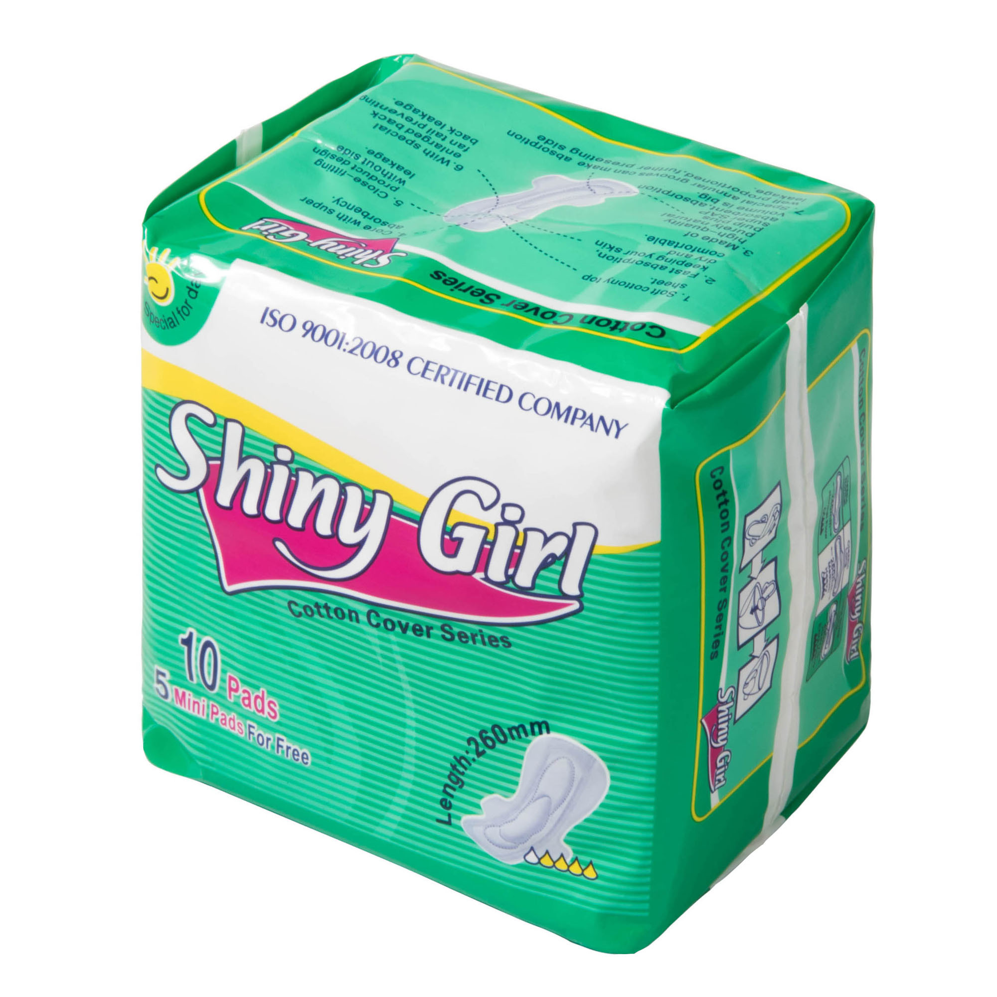 Organic Thick Sanitary Pads Mesh Chemical Free Sanitary Pads PE Wrapper