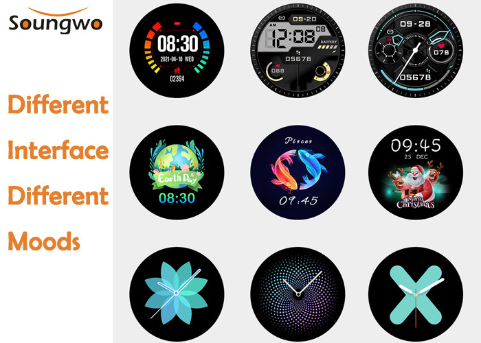 10m Operating Bluetooth IOT Devices Heart Rate Blood Pressure Oxygen Watch 1.09inch