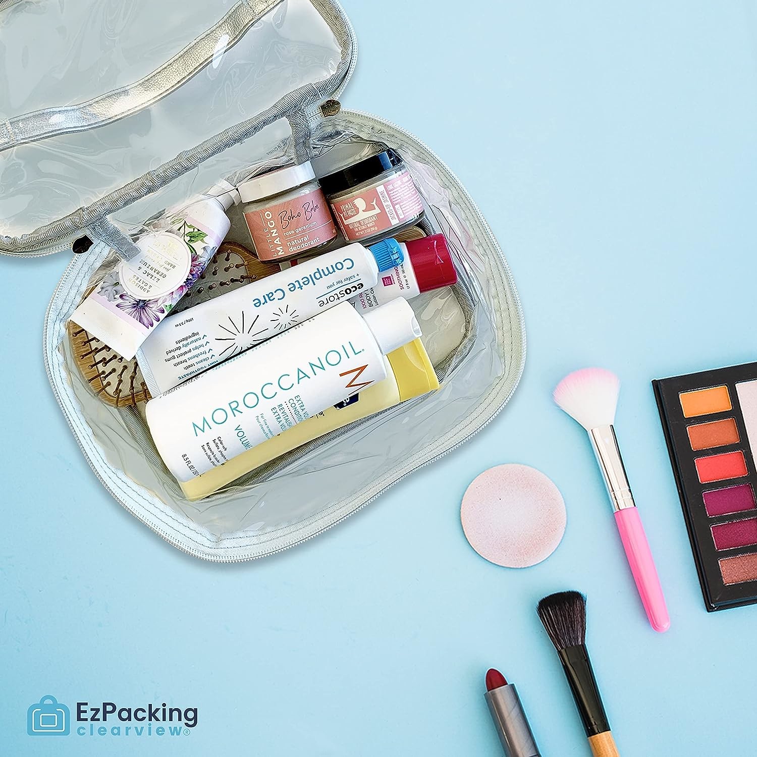 Multi Functional Transparent PVC Toiletry Bag Durable Soft Lightweight