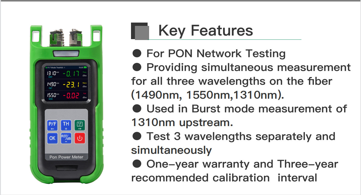 FTTH Fiber Optic Tools 3 Wavelengths 1310 1490 1550nm Compact PON Power Meter