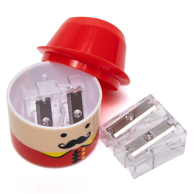 Child Safe Beard Man Cartoon Pencil Sharpener Anti Swallow