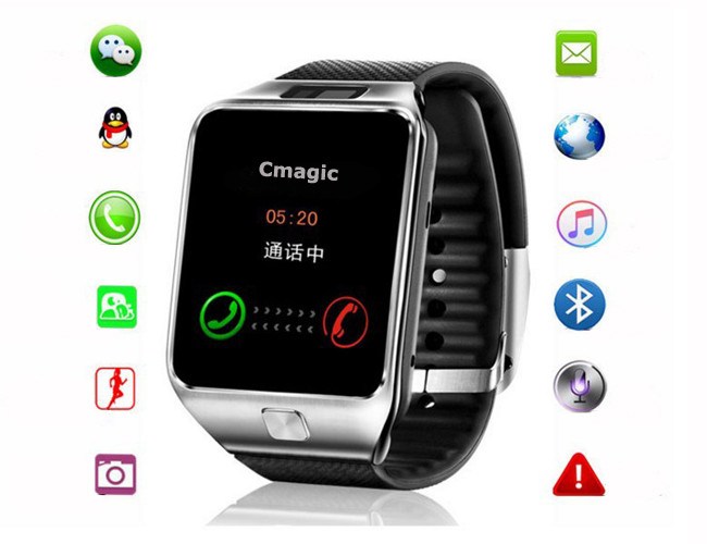 Bluetooth Mens Sport Smart Watch DZ09 , Wearable Smart Watch With Camera